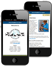 veterinary website mobile